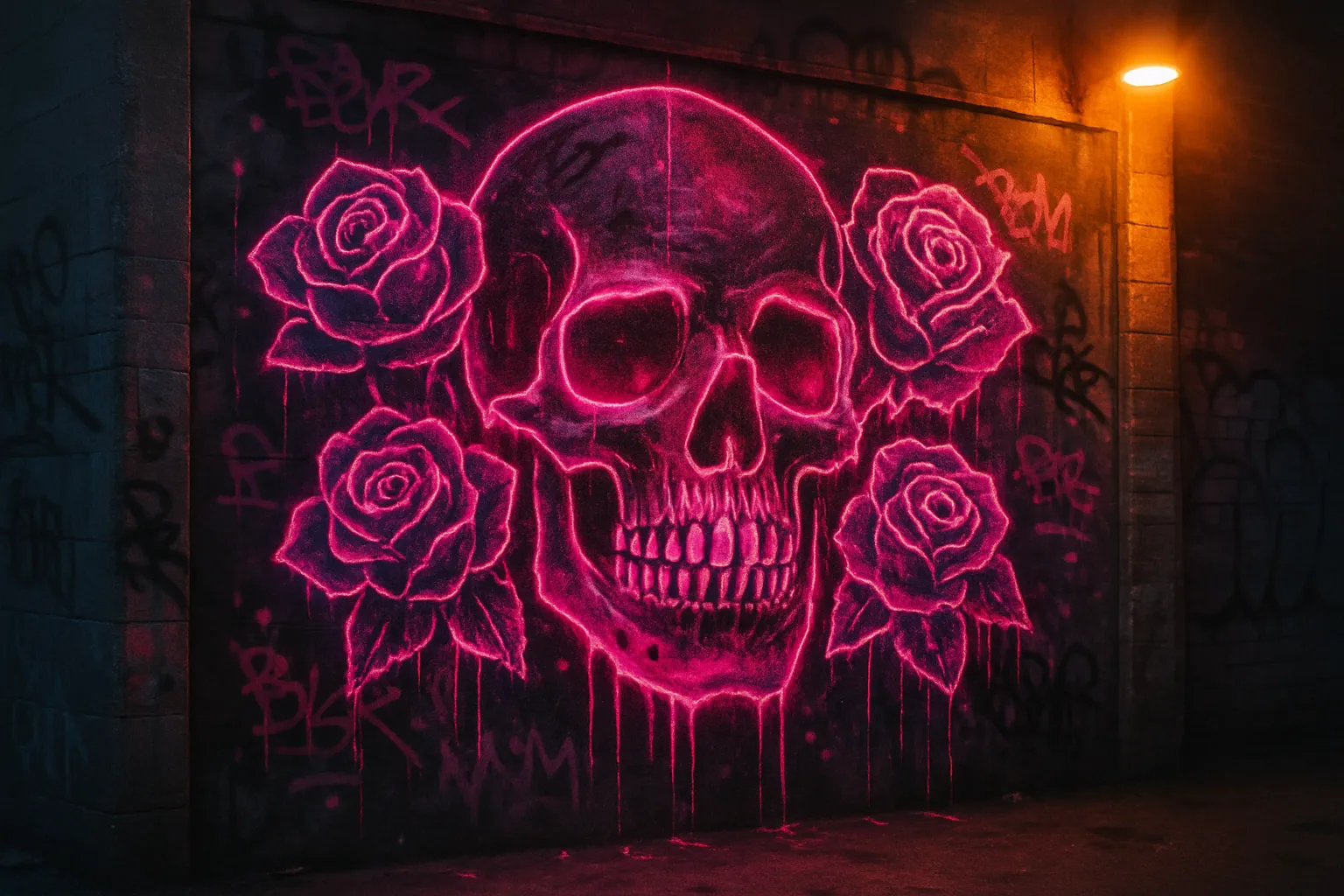 Urban Glow Mural – Neon Graffiti Night Series