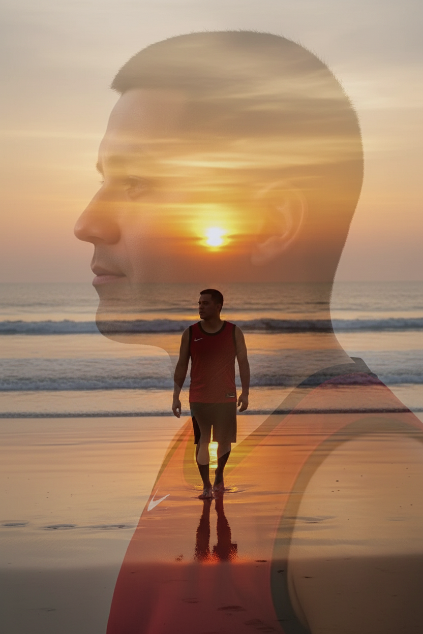 Golden Sunset Double-Exposure