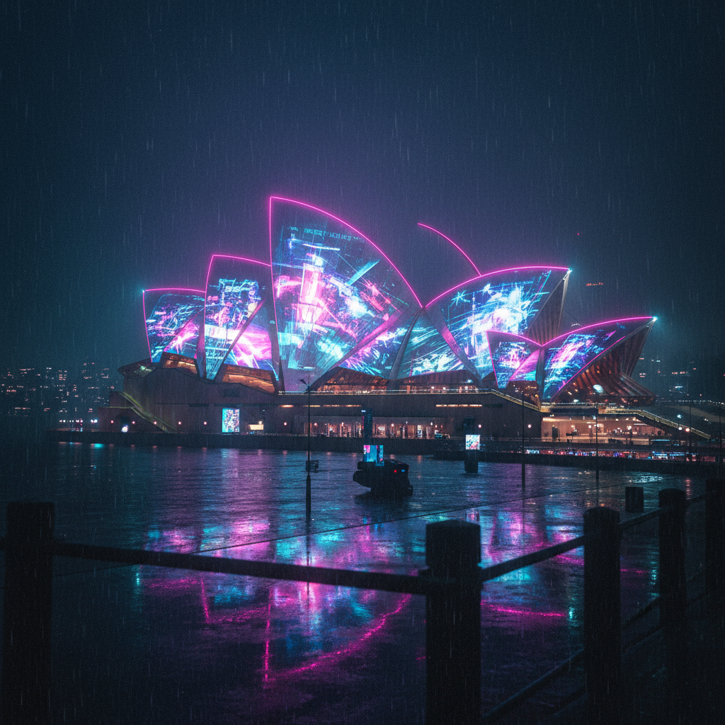My city in cyberpunk style sample output