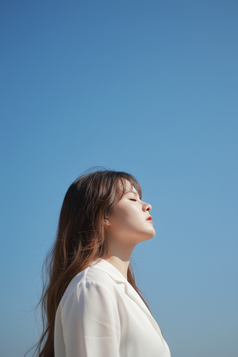 Youthful Blue Sky Editorial Face Lock sample output