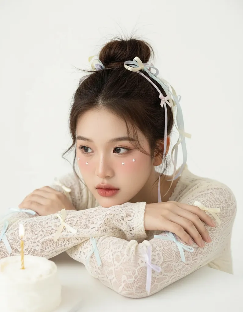 Ribbon Dream — Birthday Portrait sample output