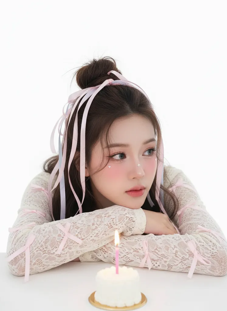 Ribbon Dream — Birthday Portrait sample output