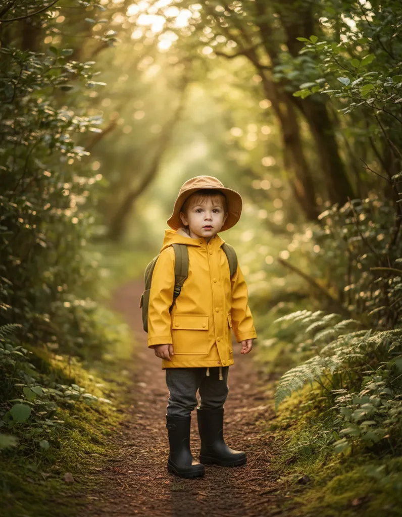 Explorer in the Woods - Kid Portrait sample output