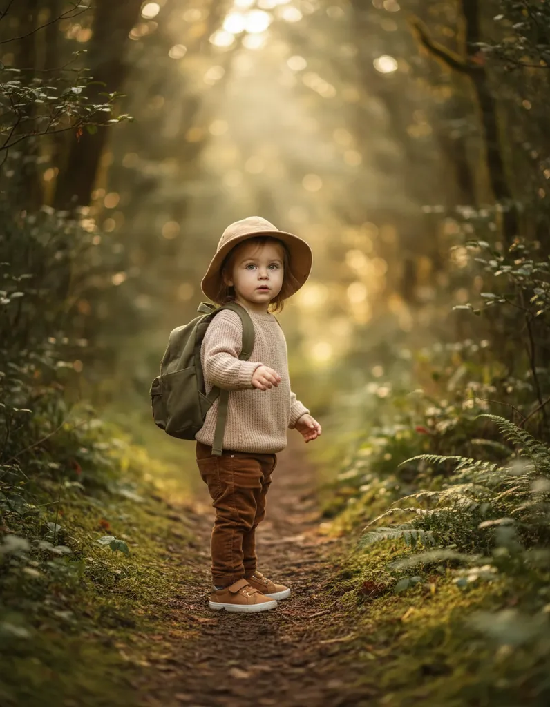 Explorer in the Woods - Kid Portrait sample output