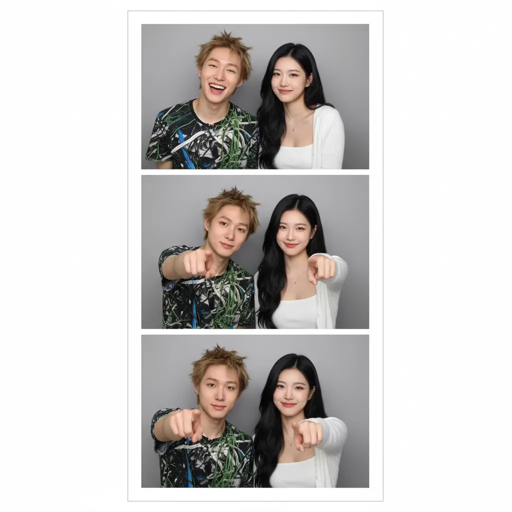 Modern Photo Booth Strip — Candid Duo Portraits sample output