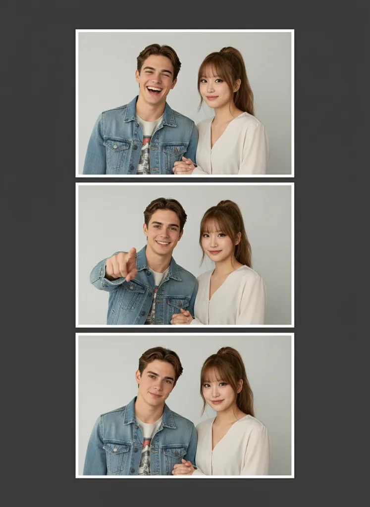 Modern Photo Booth Strip — Candid Duo Portraits sample output