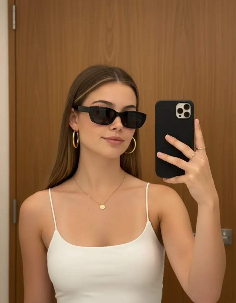 Modern Glamour Mirror Selfie  — Chic Reflection sample output