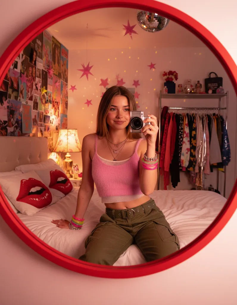 Y2K Mirror Selfie — Retro Reflection sample output