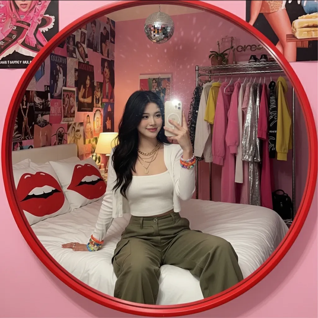 Y2K Mirror Selfie — Retro Reflection sample output