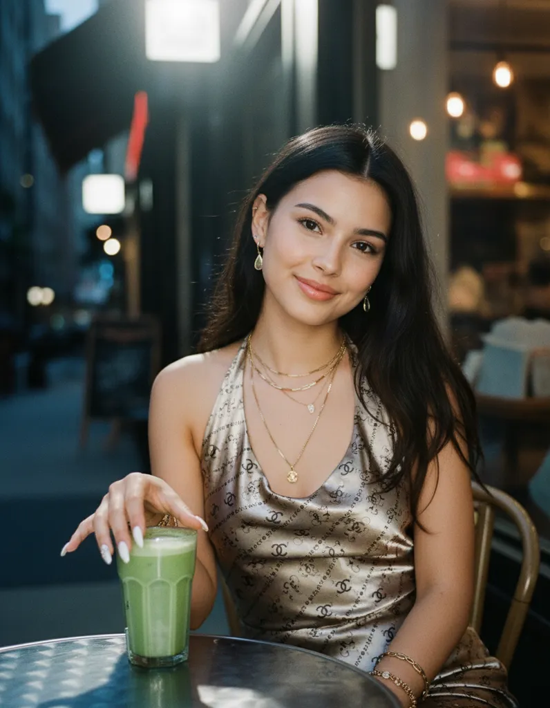 Flash Bloom — Confident Internal Selfie Portrait sample output