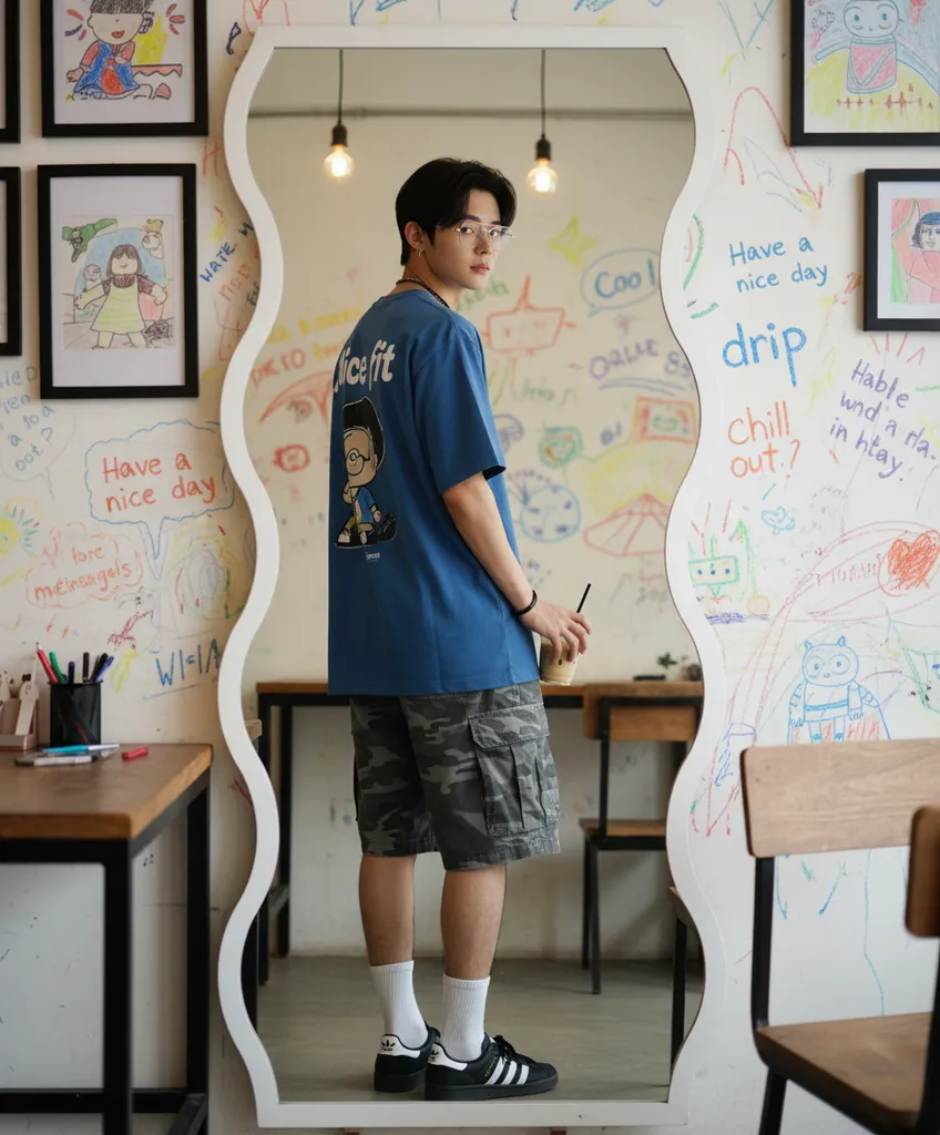 Reflective Mirror — Candid Lifestyle Portrait sample output