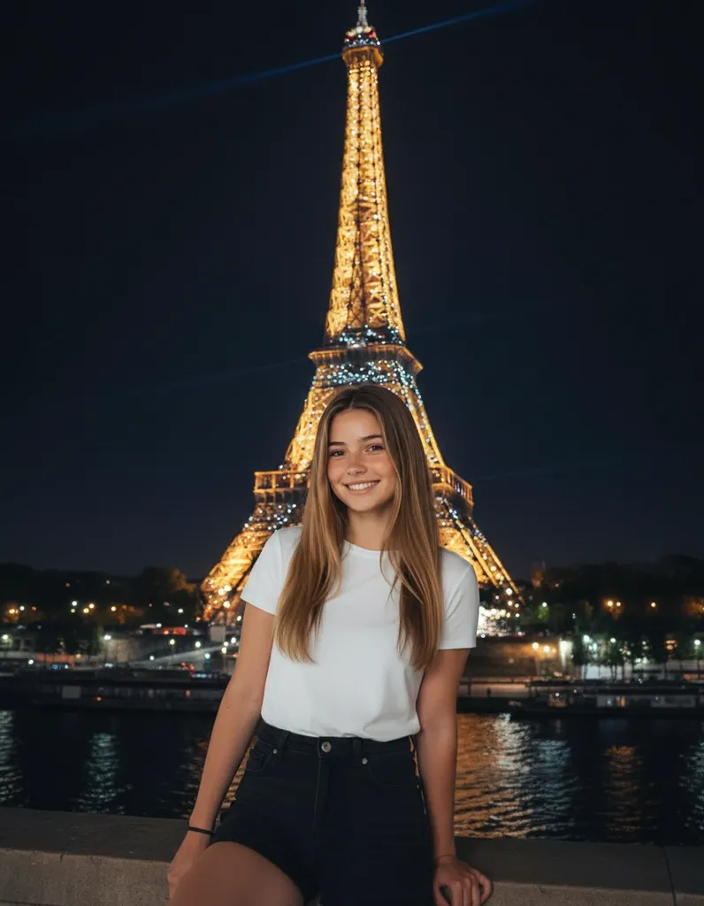 Paris Flash — Night Portrait at the Eiffel Tower sample output