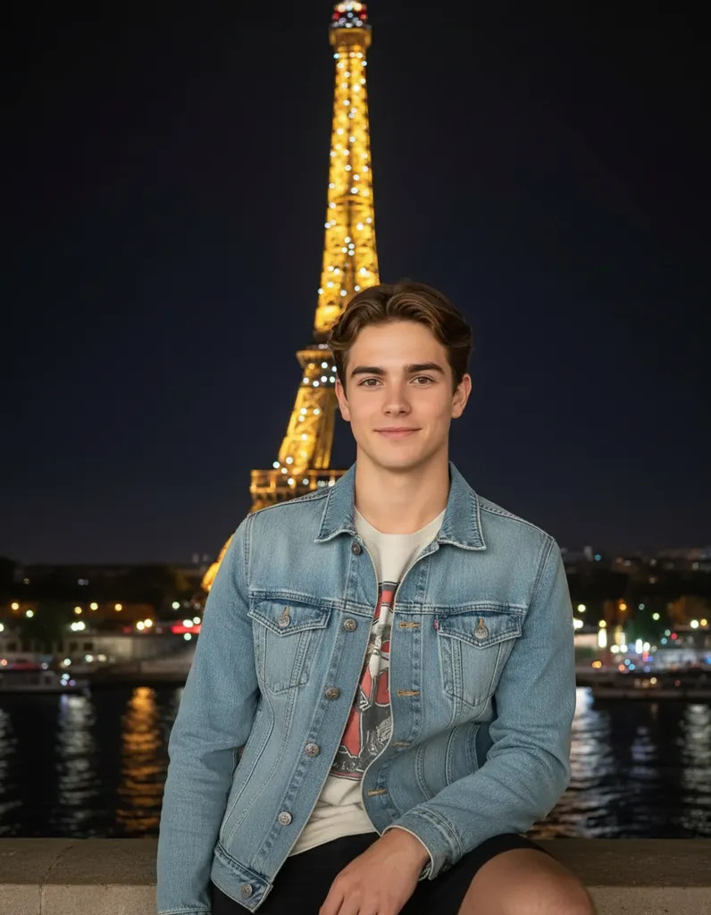 Paris Flash — Night Portrait at the Eiffel Tower sample output