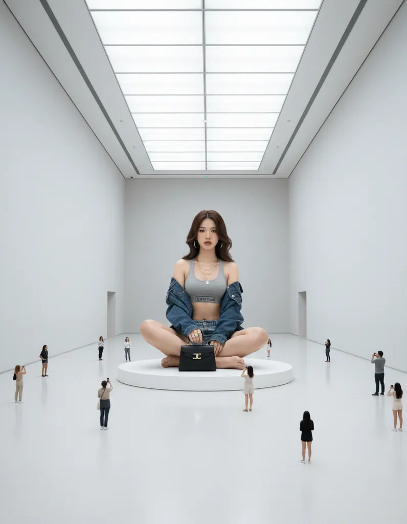 Giant Figure Museum — Surreal Fashion Editorial sample output