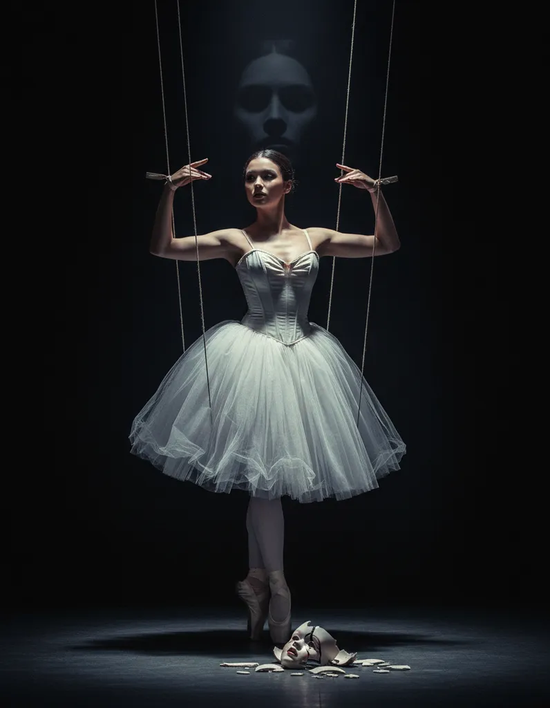 Marionette — Dark Cinematic Ballet Portrait sample output