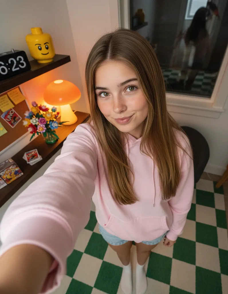 0.5 Indoor Selfie With Any Outfit sample output