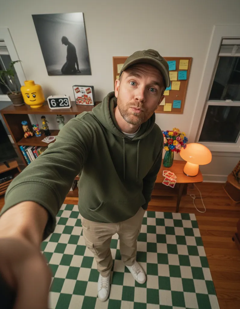 0.5 Indoor Selfie With Any Outfit sample output