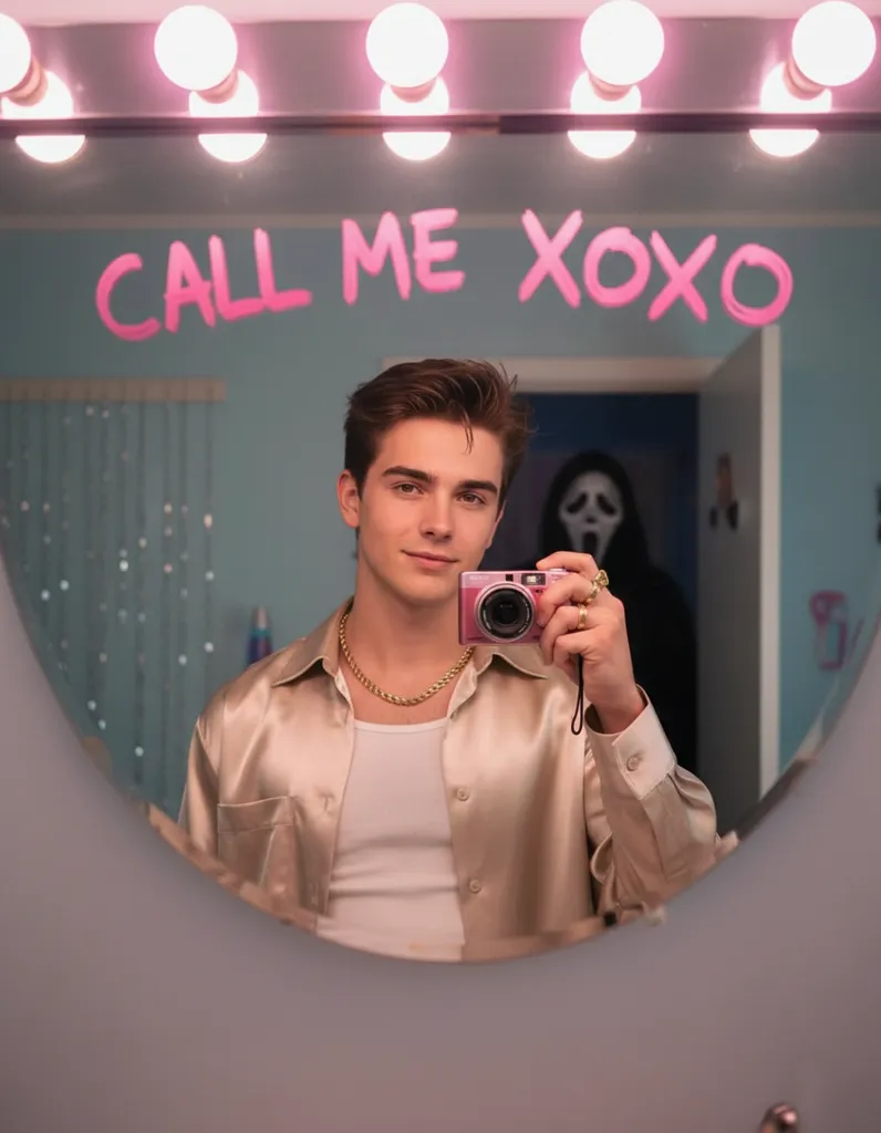 CALL ME XOXO — Y2K Mirror Horror Portrait sample output