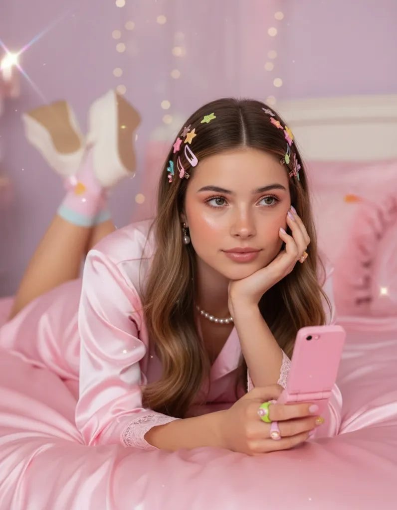 Dreamy Satin Bed Portrait sample output