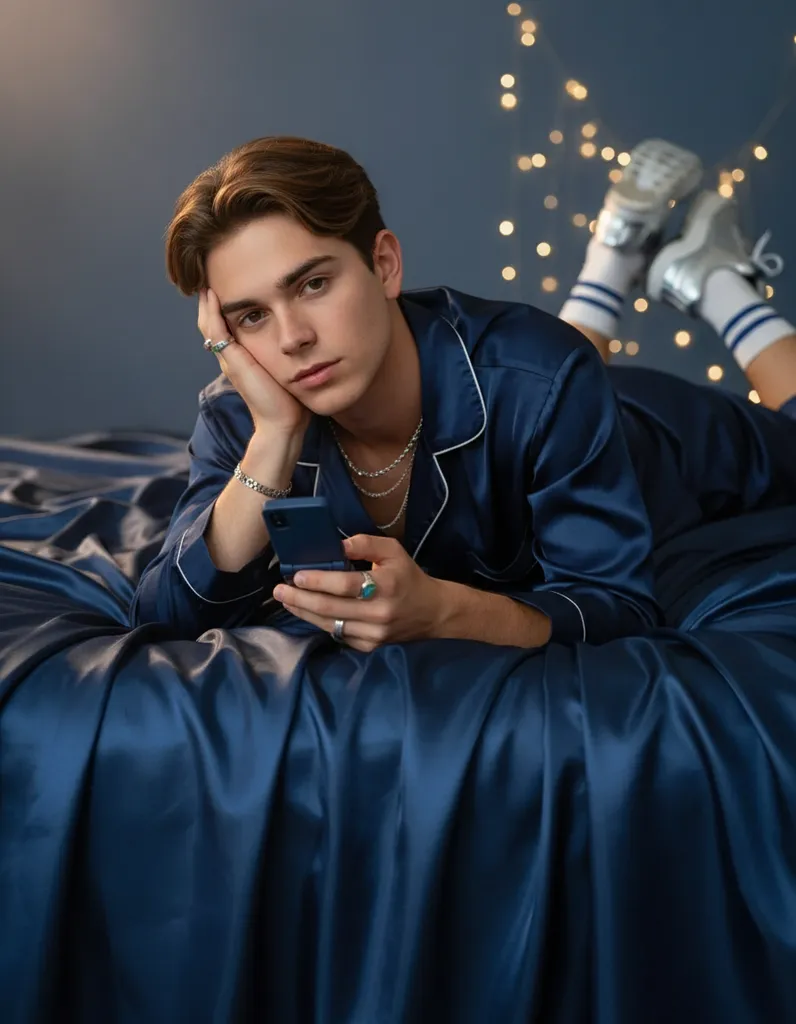 Dreamy Satin Bed Portrait sample output