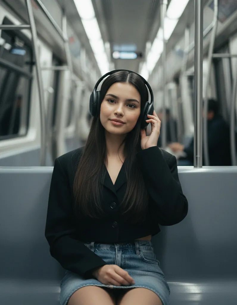 Cinematic Subway Portrait sample output