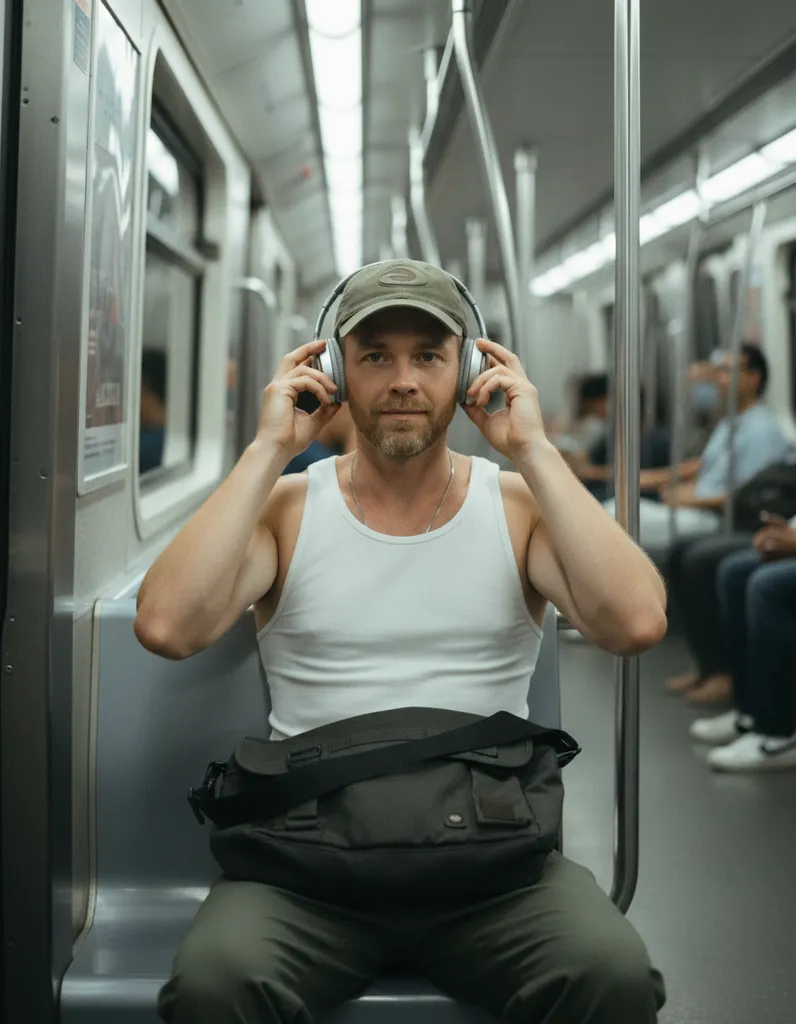 Cinematic Subway Portrait sample output