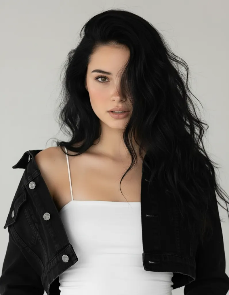 Denim & White Editorial Portrait sample output