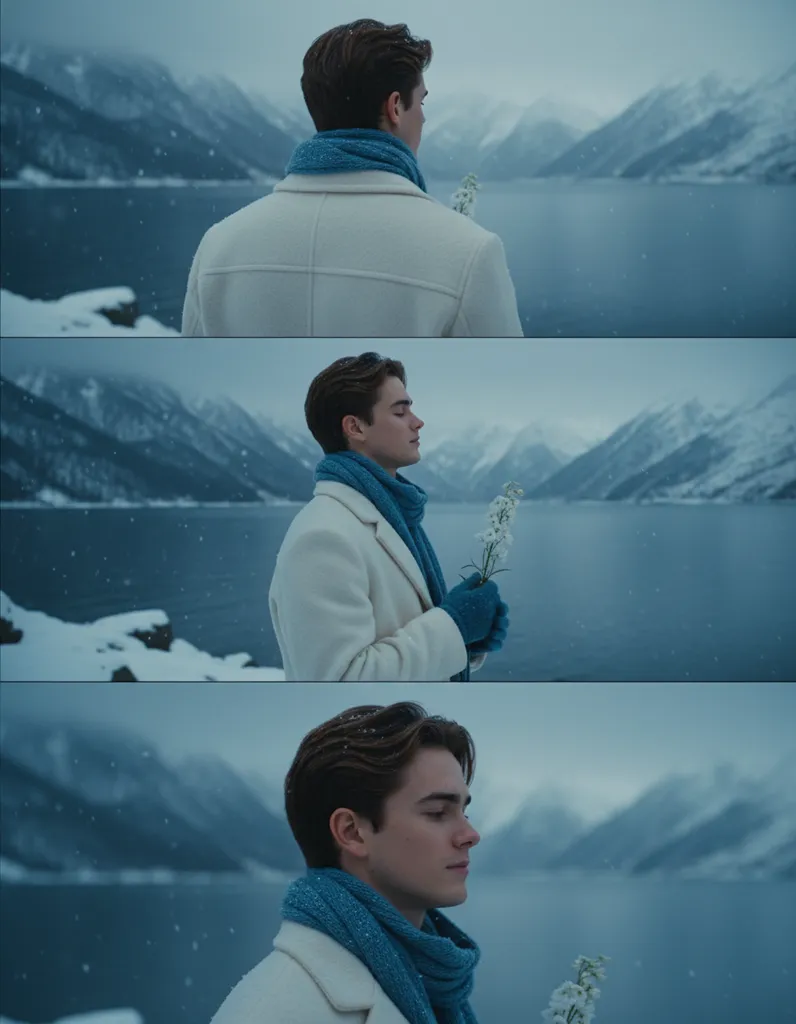 Winter Dive — Goblin-Inspired Triptych Portrait sample output