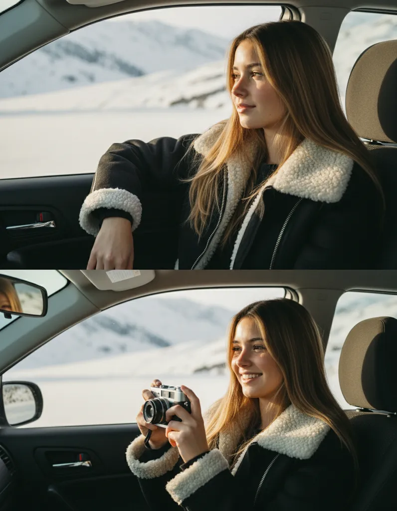 Winter Road Trip — Diptych Portrait sample output