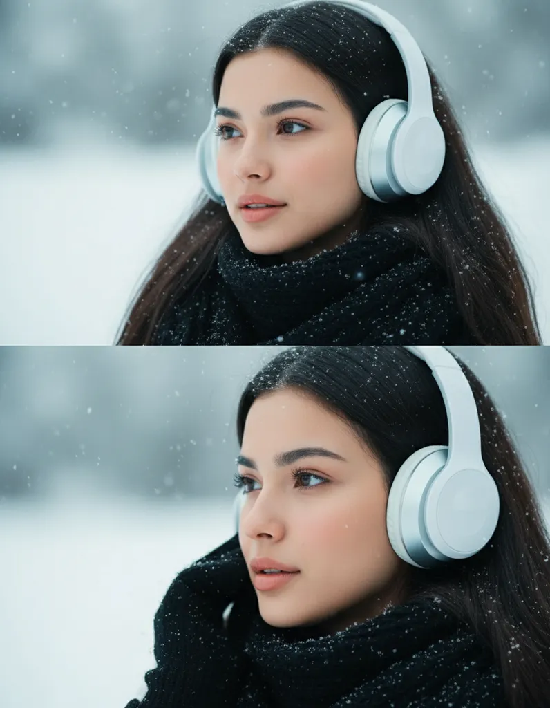 Winter Echo Dual Close-Up Portrait sample output