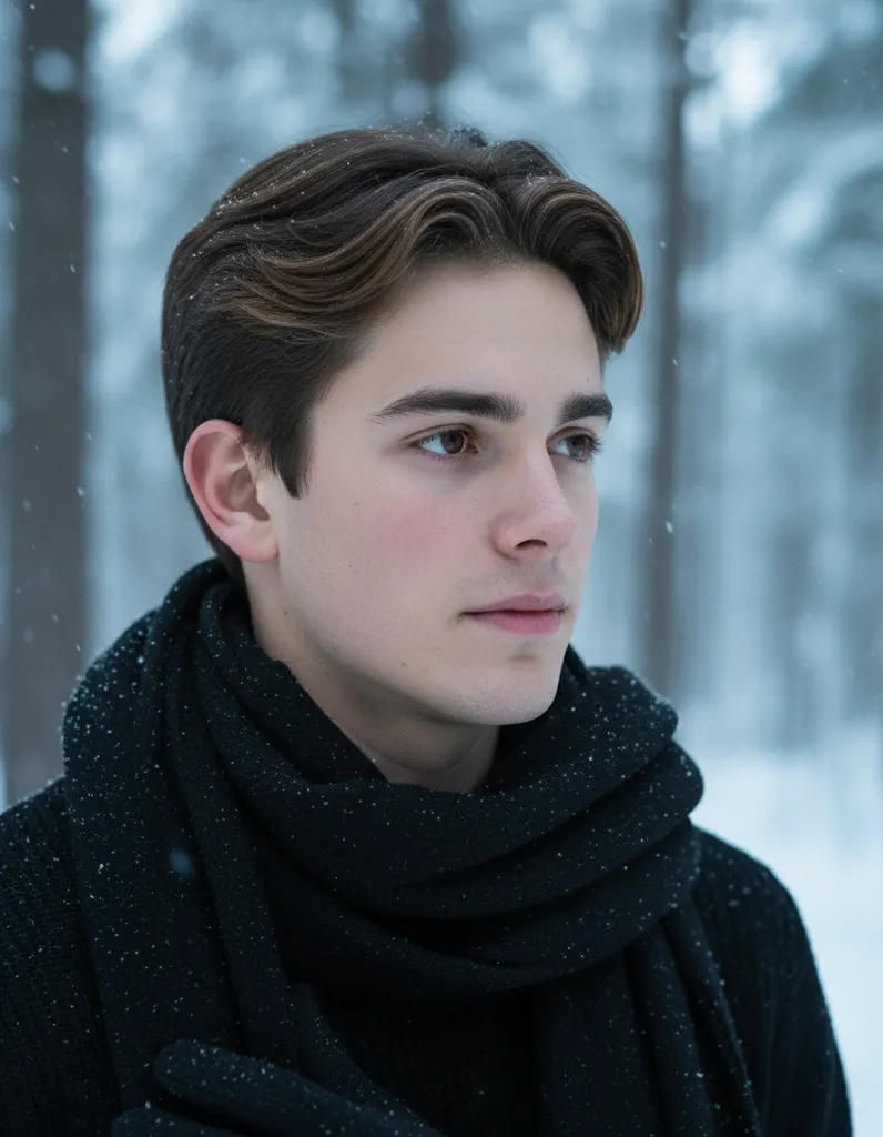 Winter Glance — Close-Up Portrait In Snow sample output