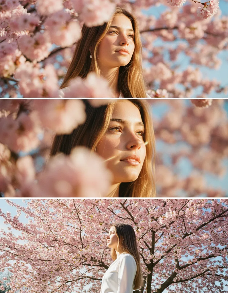 Blossoms of Spring Triptych Portrait