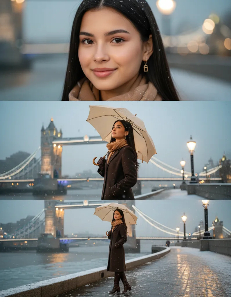 Snowfall Elegance London Winter Portrait Series