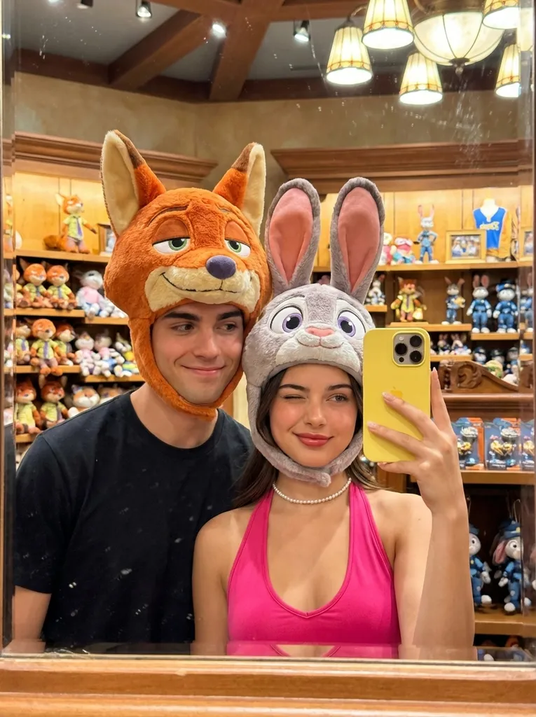 Zootopia Couple Mirror Selfie